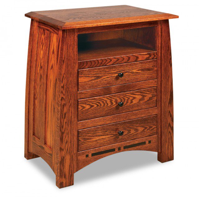 Boulder Creek 3-Drawer Nightstand With Opening