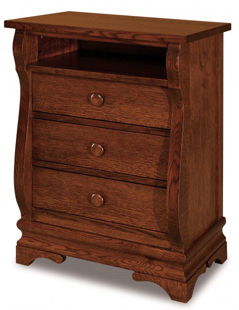 Chippewa Sleigh 3-Drawer Nightstand With Opening