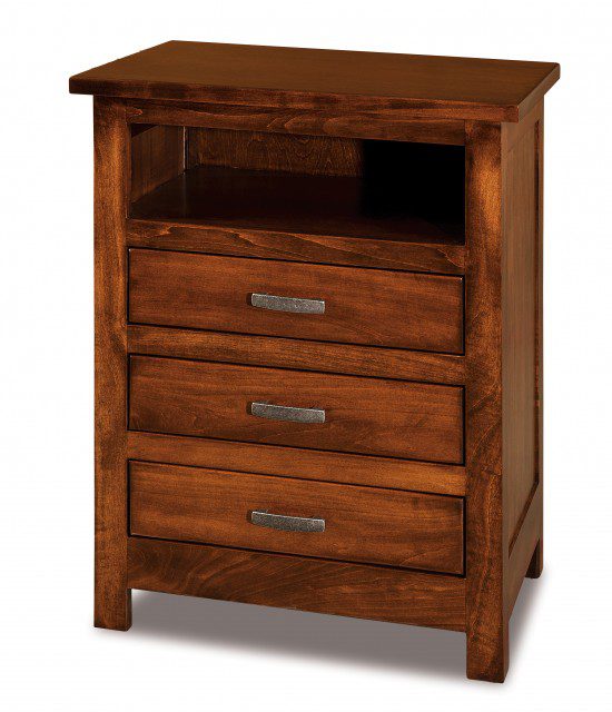 Flush Mission Taller 3-Drawer Nightstand With Opening