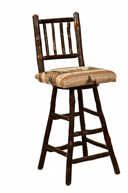 30″ Westville Bar Stool w/ Fabric Seat & Spindle Back