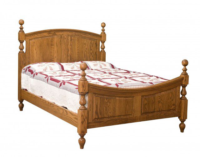 Bow Panel Bed w/Turned Post