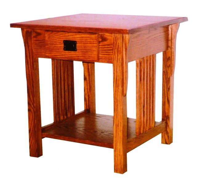Prairie Mission Collection Lamp Table w/Drawer