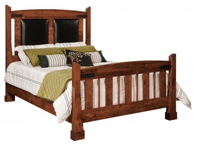 Larado Collection Bed w/Leather Headboard