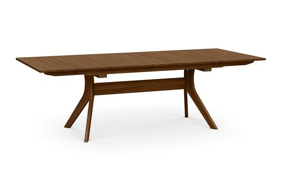 AUDREY Tables with EASYSTOW Extension and Leaf Storage in WALNUT