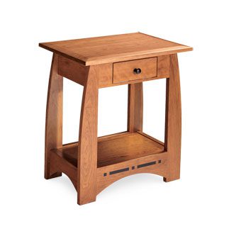 Aspen Nightstand Table with Drawer and Inlay