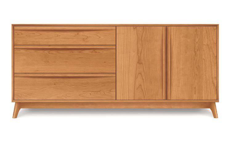 CATALINA Buffet in Cherry, 3 Drawers on Left, 2 Doors on Right