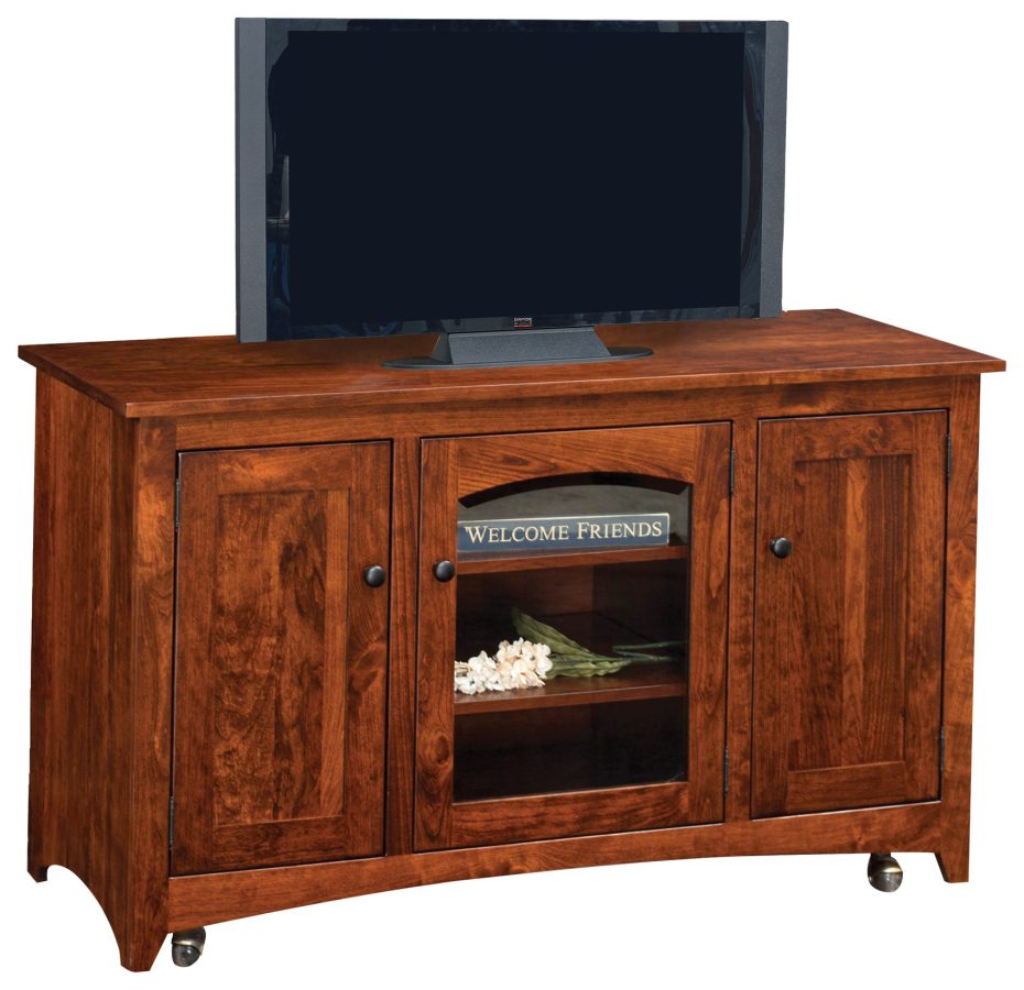 Modern Shaker TV Stand on casters