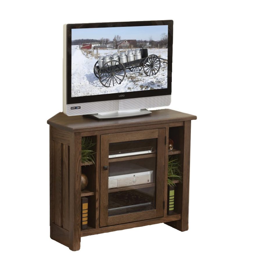 Canted Mission Corner TV Stand
